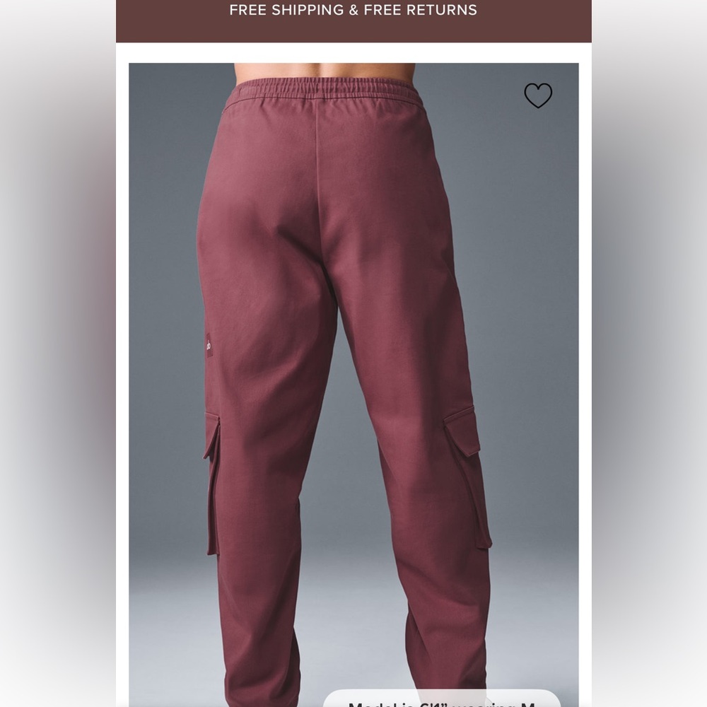 ALO Yoga Northstar Cargo Pant - Burgundy Truffle - Picture 3 of 5